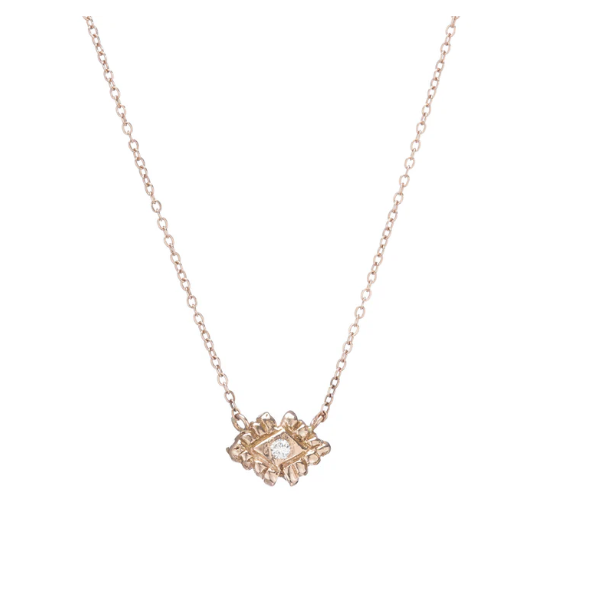 Eye of Light Necklace 14K Yellow Gold with Dimond