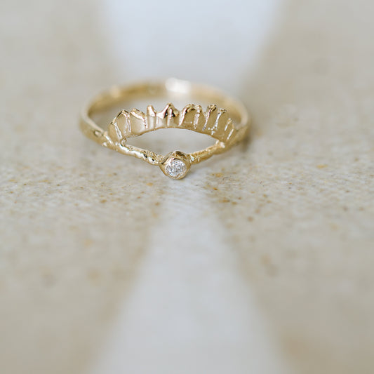 Ray of Light 14K Yellow Gold Ring with Diamond