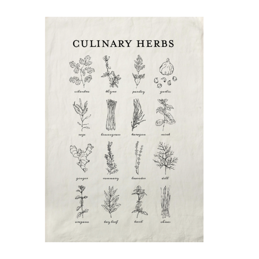 Culinary Herbs Tea Towel