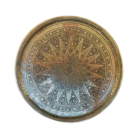 Vintage Moroccan Brass Tray