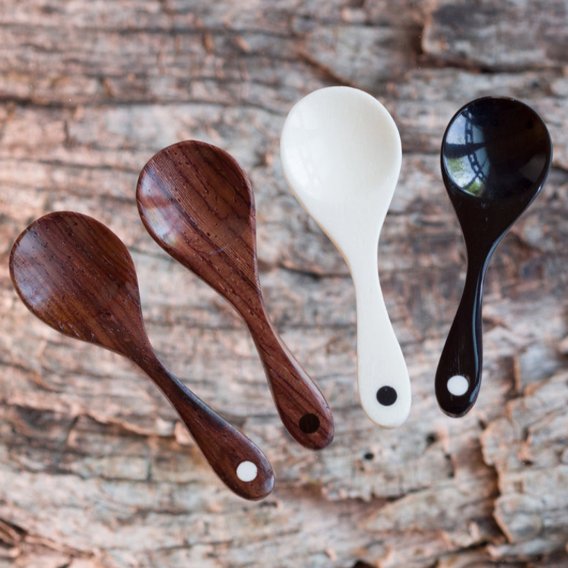 Salt & Pepper Spoons with Dotted Handle