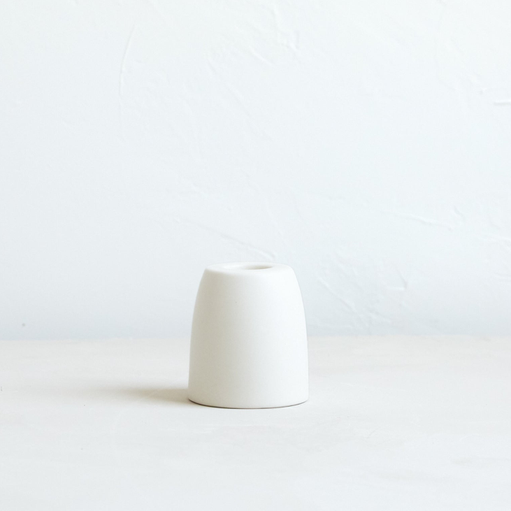 Petite Ceramic Taper Holder Matte White