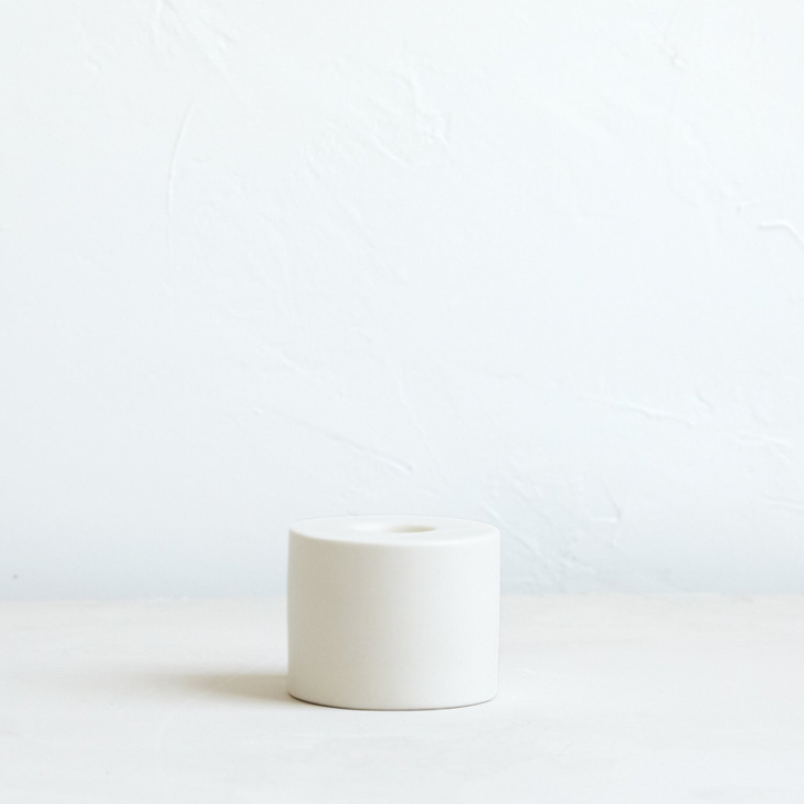 Petite Ceramic Taper Holder Matte White